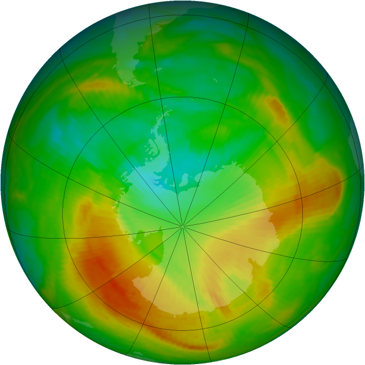 Antarctic ozone map for 19 November 1981